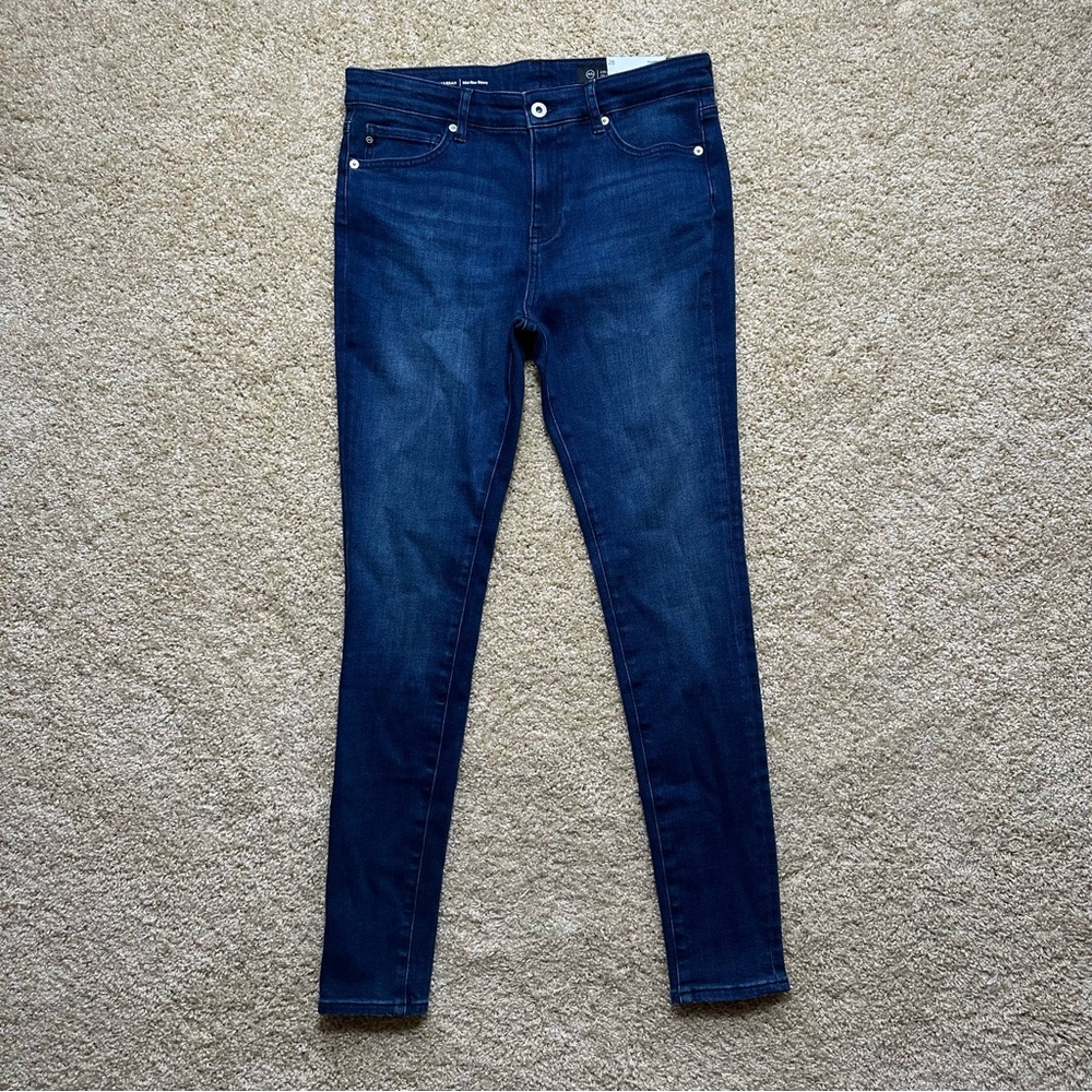 AG Adriano Goldschmied Farrah Mid-Rise Skinny Jeans Size 28 Dark Wash